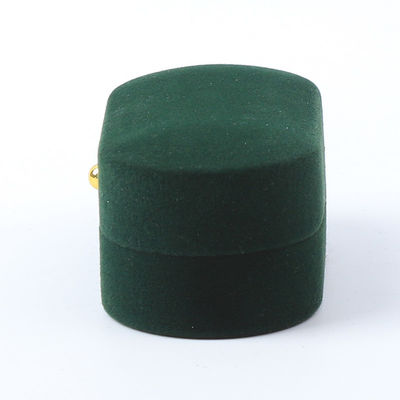 Wholesale Manufacturing Luxury Jewelry Box Personalized Custom Green Velvet Jewelry Packaging Engajamento de casamento caixa de anel duplo com logotipo