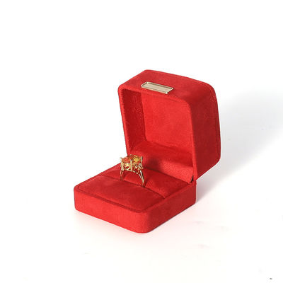 Fabricação por atacado Caixa de jóias de luxo Personalizada Custom High End Necklace Bracelet Brincos Anel conjunto de jóias Embalagem Veludo vermelho Caixa de jóias com logotipo