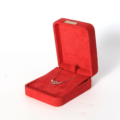 Fabricação por atacado Caixa de jóias de luxo Personalizada Custom High End Necklace Bracelet Brincos Anel conjunto de jóias Embalagem Veludo vermelho Caixa de jóias com logotipo