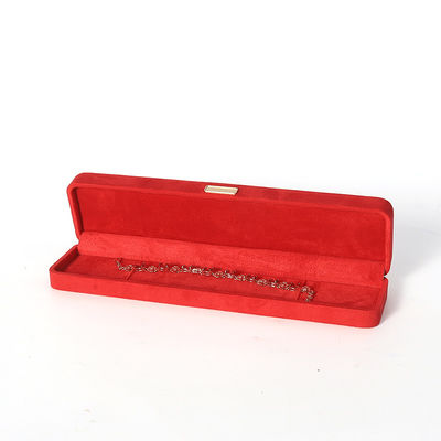 Fabricação por atacado Caixa de jóias de luxo Personalizada Custom High End Necklace Bracelet Brincos Anel conjunto de jóias Embalagem Veludo vermelho Caixa de jóias com logotipo