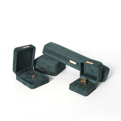 Hign end luxo flanela verde veludo Joalharia Caixa para pulseira Colarinho anel Brinco