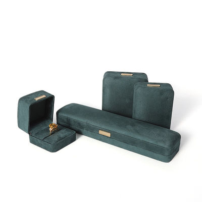 Hign end luxo flanela verde veludo Joalharia Caixa para pulseira Colarinho anel Brinco