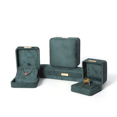 Hign end luxo flanela verde veludo Joalharia Caixa para pulseira Colarinho anel Brinco