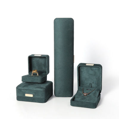 Hign end luxo flanela verde veludo Joalharia Caixa para pulseira Colarinho anel Brinco