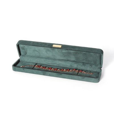 Fabricação por atacado Caixa de jóias de luxo Personalizada Custom High End Colar Bracelet Brincos Anel conjunto de jóias Embalagem Veludo verde escuro Caixa de jóias com logotipo