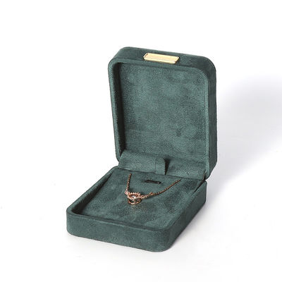 Hign end luxo flanela verde veludo Joalharia Caixa para pulseira Colarinho anel Brinco