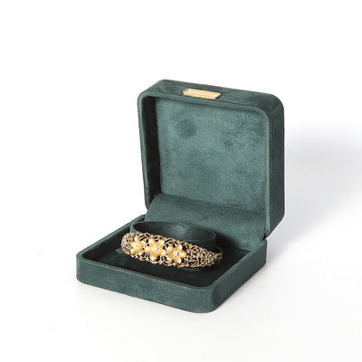 Hign end luxo flanela verde veludo Joalharia Caixa para pulseira Colarinho anel Brinco