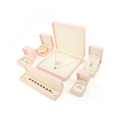 Caixa de Joias de Couro Rosa Premium Personalizável para Armazenamento de Anéis