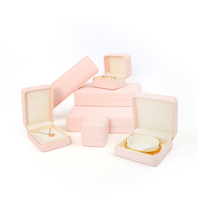 Caixa de Joias de Couro Rosa Premium Personalizável para Armazenamento de Anéis