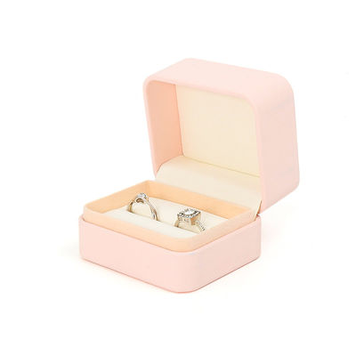 Caixa de Joias de Couro Rosa Premium Personalizável para Armazenamento de Anéis