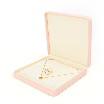 Caixa de Joias de Couro Rosa Premium Personalizável para Armazenamento de Anéis
