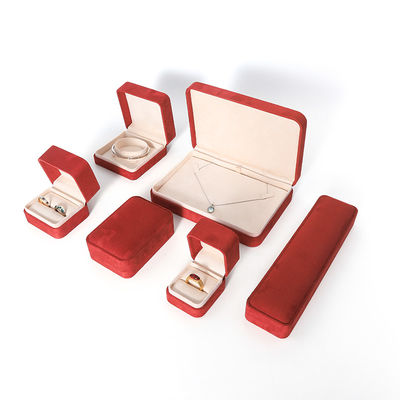 Embalagem Premium Vermelha para Joias com Impressão 3D para Conjunto Grande de Colar, Pulseira, Brincos e Anel