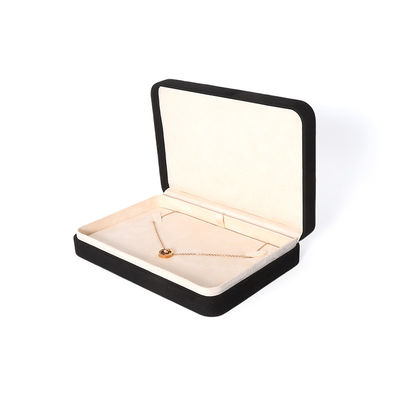 Big Jewelry Set Necklace Bracelet Earrings Ring Packaging Handmade Square Velvet Black Jewelry Box With Logo