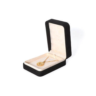 Big Jewelry Set Necklace Bracelet Earrings Ring Packaging Handmade Square Velvet Black Jewelry Box With Logo