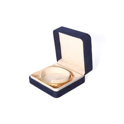 China Manufacturing Wholesale Premium Blue Jewellery Packaging Box Custom Hign End Big Jewelry Set Necklace Bracelet Earrings Ring Packaging Handmade Square Velvet Blue Jewelry Box With Logo