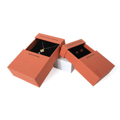 China fabricação por atacado de alta qualidade colar de brincos pulseira caixa de anel de joalharia embalagem personalizada personalizada cartão ecológico cartão papel laca laranja caixa de jóias com logotipo
