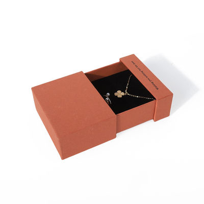 China fabricação por atacado de alta qualidade colar de brincos pulseira caixa de anel de joalharia embalagem personalizada personalizada cartão ecológico cartão papel laca laranja caixa de jóias com logotipo