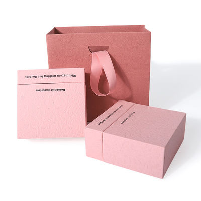 China fabricação por atacado de alta qualidade Colar Brinco Pulseira caixa de anel Embalagem de joias Personalizado Personalizado Ecológico Papelão Papel rosa Gaveta Caixa de joias com logotipo