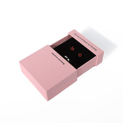 China fabricação por atacado de alta qualidade Colar Brinco Pulseira caixa de anel Embalagem de joias Personalizado Personalizado Ecológico Papelão Papel rosa Gaveta Caixa de joias com logotipo