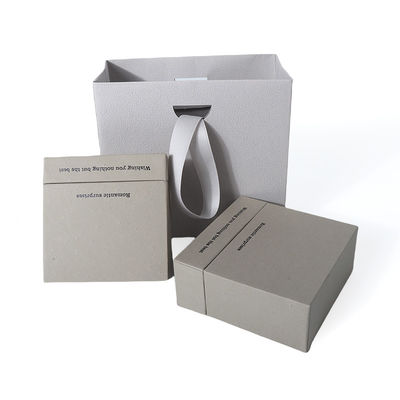 China fabricação por atacado de alta qualidade colarinho brincos pulseira caixa de anel embalagem de jóias personalizado personalizado Eco Amigável cartão papel cinza gaveta de jóias caixa com logotipo