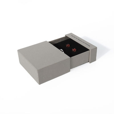 China fabricação por atacado de alta qualidade colarinho brincos pulseira caixa de anel embalagem de jóias personalizado personalizado Eco Amigável cartão papel cinza gaveta de jóias caixa com logotipo