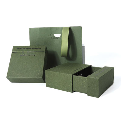 China fabricação por atacado de alta qualidade Colar Brinco Pulseira caixa de anel Embalagem de joias Personalizado Personalizado Ecológico Papelão Papel verde Gaveta Caixa de joias com logotipo