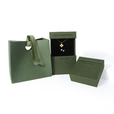 China fabricação por atacado de alta qualidade Colar Brinco Pulseira caixa de anel Embalagem de joias Personalizado Personalizado Ecológico Papelão Papel verde Gaveta Caixa de joias com logotipo