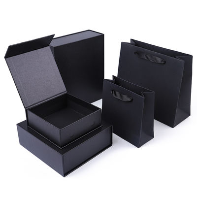 Fabricação por grosso de alta qualidade Caixa Magnética de Presente Embalagem Logotipo personalizado luxo Eco Amigável Papel de Papelão Preto Caixa Magnética de Joias