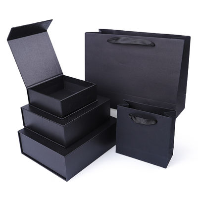 Fabricação por grosso de alta qualidade Caixa Magnética de Presente Embalagem Logotipo personalizado luxo Eco Amigável Papel de Papelão Preto Caixa Magnética de Joias