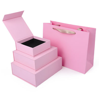 Fabricação por atacado de alta qualidade Caixa Magnética de Presente Embalagem Logotipo personalizado luxo Eco Amigável Cartão Papel Rosa Caixa Magnética de Joias
