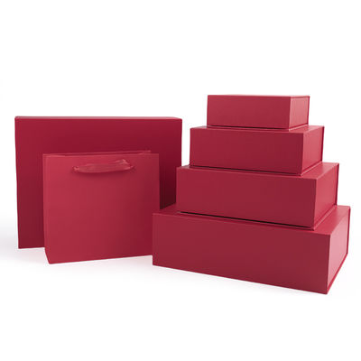 Fabricação por atacado de alta qualidade Embalagem de caixa de presente magnética Logotipo personalizado luxuoso Ecológico Papelão Papel vermelho Caixa de joias magnética