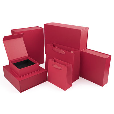 Fabricação por atacado de alta qualidade Embalagem de caixa de presente magnética Logotipo personalizado luxuoso Ecológico Papelão Papel vermelho Caixa de joias magnética