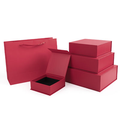Fabricação por atacado de alta qualidade Embalagem de caixa de presente magnética Logotipo personalizado luxuoso Ecológico Papelão Papel vermelho Caixa de joias magnética