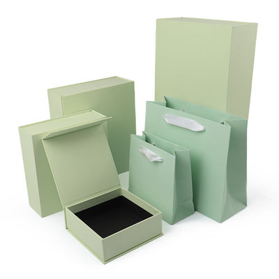 Fabricação por atacado de alta qualidade Caixa de presente magnética Logotipo personalizado luxuoso Ecológico verde claro Caixa de papel magnética para joias