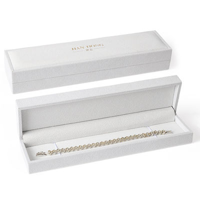 Caixa de joias quadrada branca de veludo de alta qualidade para embalagem de pulseira, colar e anel