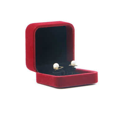 OEM ODM High End Velvet Jewelry Box logotipo personalizável de luxo Red Velvet Jewelry Box
