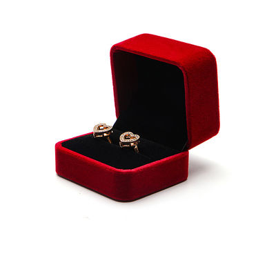 OEM ODM High End Velvet Jewelry Box logotipo personalizável de luxo Red Velvet Jewelry Box