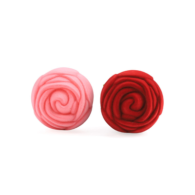 caixa de anel de joia de flor de rosa de veludo vermelho de alta qualidade personalizável para o Dia dos Namorados