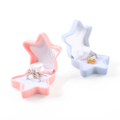 OEM personalizado flip estrela de mar anel de veludo caixa de joias embalagem com logotipo