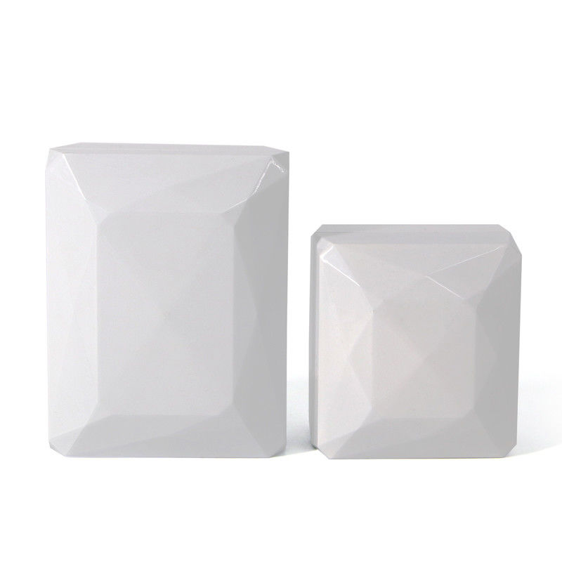 Hanhong Luxury Ring Box Logotipo personalizado PU plástico caixa de armazenamento de jóias brancas com luz LED