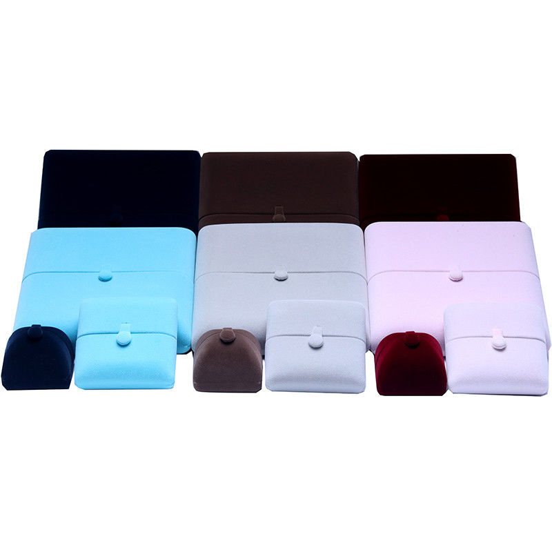 10*10*3cm Hanhong Logotipo personalizado Luxo Embalagem de jóias Caixa Colar de Veludo Anel Pulseira Brincos