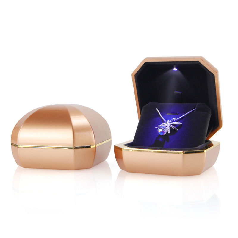 Caixa de jóias LED Hanhong Redonda Luz Branca Luxury Bulb embalagem para tamanho personalizado