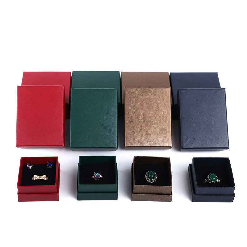 Fabricação por atacado Caixa de jóias de luxo Personalizada Custom High End Colar Bracelet Brincos Anel conjunto de jóias Embalagem tampa de papel de papelão e base Caixa de jóias com logotipo