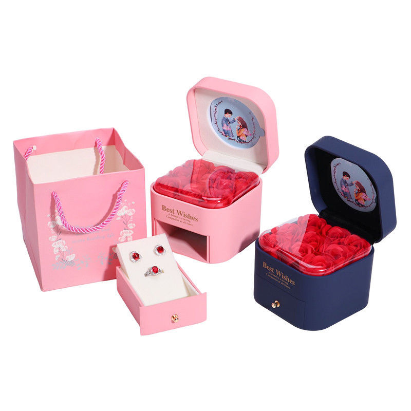 Tamanho personalizado Rosa Imortal Caixa Flor Joalharia Caixa Para Stud Brincos Pendente