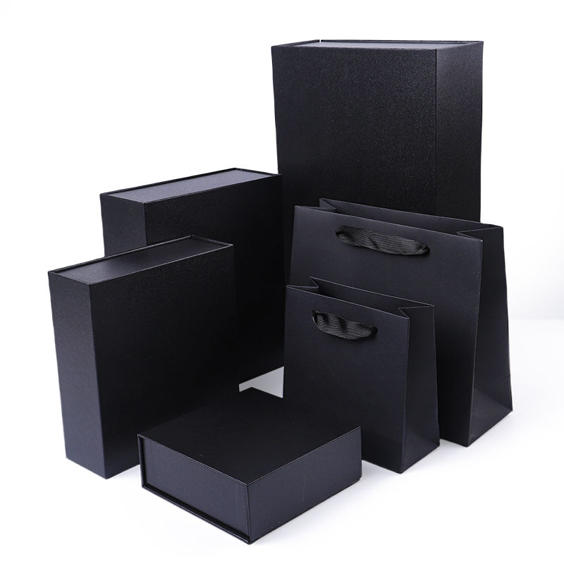 Fabricação por grosso de alta qualidade Caixa Magnética de Presente Embalagem Logotipo personalizado luxo Eco Amigável Papel de Papelão Preto Caixa Magnética de Joias