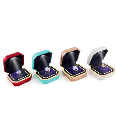 Caixas de jóias de veludo de plástico para Hanhong Pulseira multicolor Brincos Jóias Luz