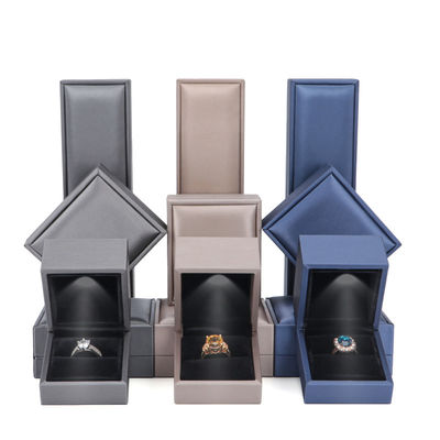 Caixa de jóias personalizada com logotipo Hanhong LED para embalagens personalizadas de couro falso de luxo