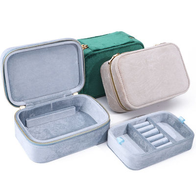 Elegante caixa de armazenamento de jóias de veludo para brincos personalizados colares e anéis mais novo estilo