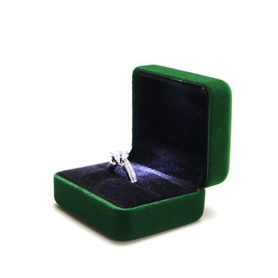 Luxo Velvet Jewelry Set Box para High Grade Green Packaging Bracelet Necklace Ring