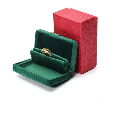 Velvet Hanhong Custom Logo Luxury Green Jewelry Box para brincos Pulseira Necklace Ring